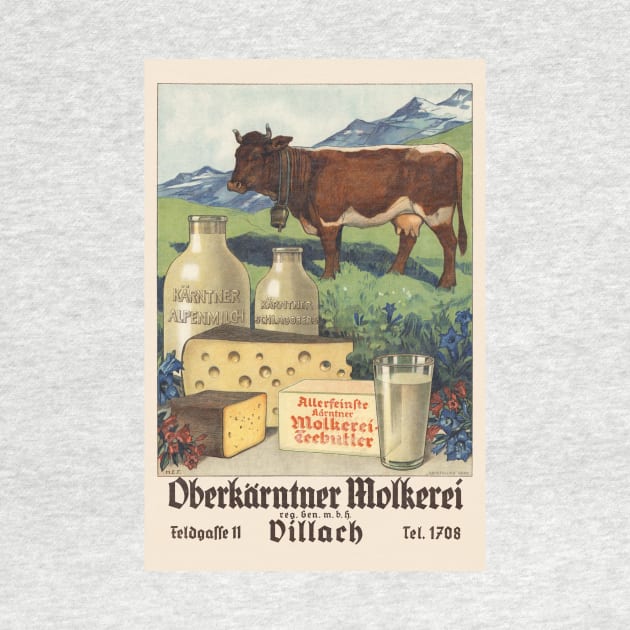 Oberkärntner Molkerei Austria Vintage Poster 1930 by vintagetreasure